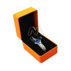 Suede Leather Watch Gift Box pakiranje u mekanom dodiru narančaste boje